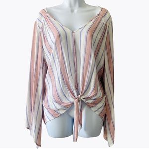 PEPPERMINT USA Long Sleeve Striped Blouse